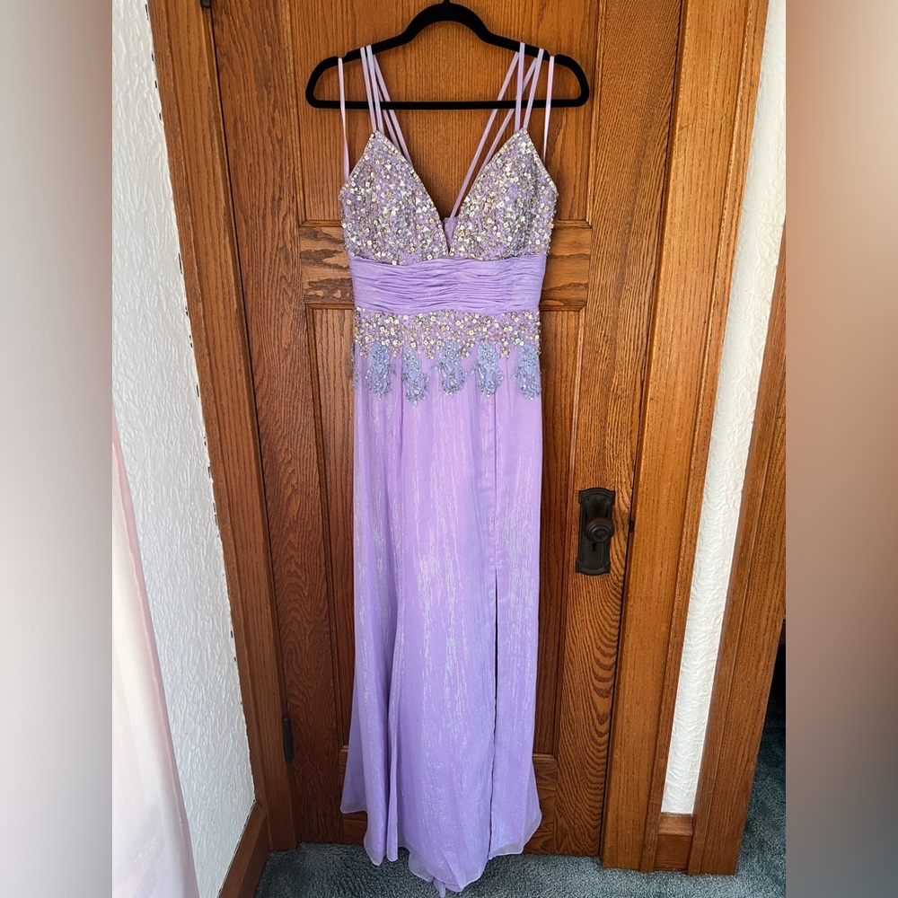 Iridescent Lilac Purple Evening Gown